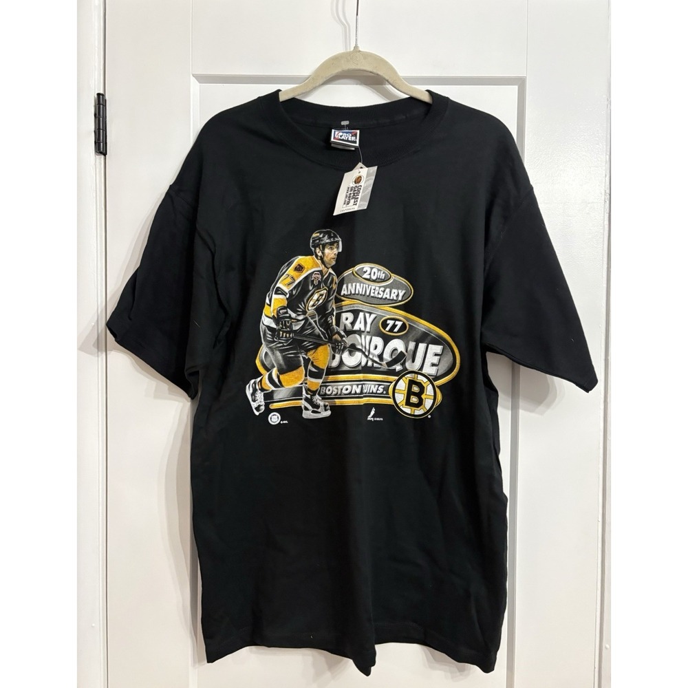 Vintage Ray Bourque 20th Anniversary Double-Sided Pro Player T-Shirt Large NWT